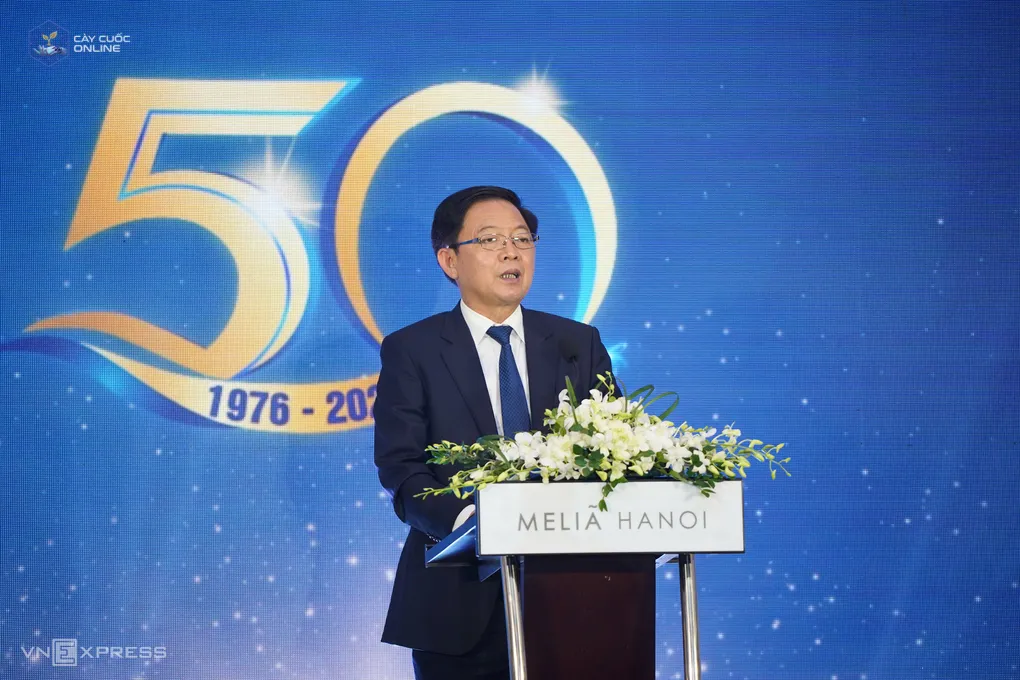 Phó thủ tướng Hồ Quốc Dũng phát biểu tại Lễ kỷ niệm 50 năm thành lập Viện Năng lượng nguyên tử Việt Nam (VinAtom), sáng 7/7. Ảnh: Lưu Quý