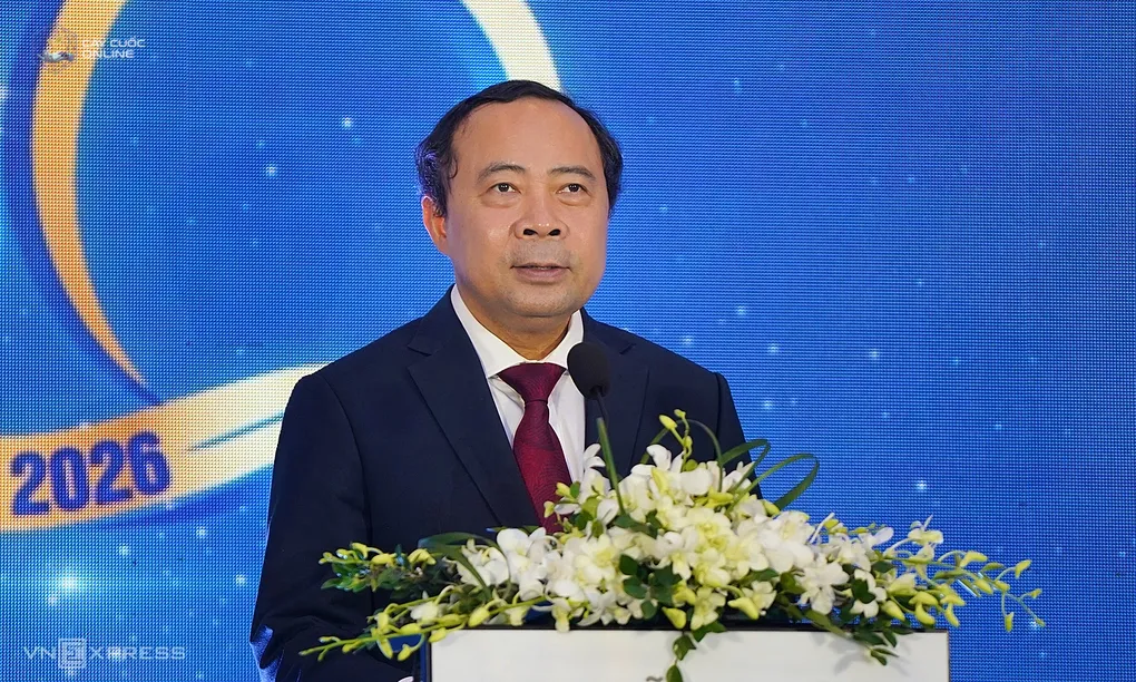 Bộ trưởng Vũ Hải Quân phát biểu tại Lễ kỷ niệm 50 năm thành lập Viện Năng lượng nguyên tử Việt Nam (VinAtom), sáng 7/7. Ảnh: Lưu Quý