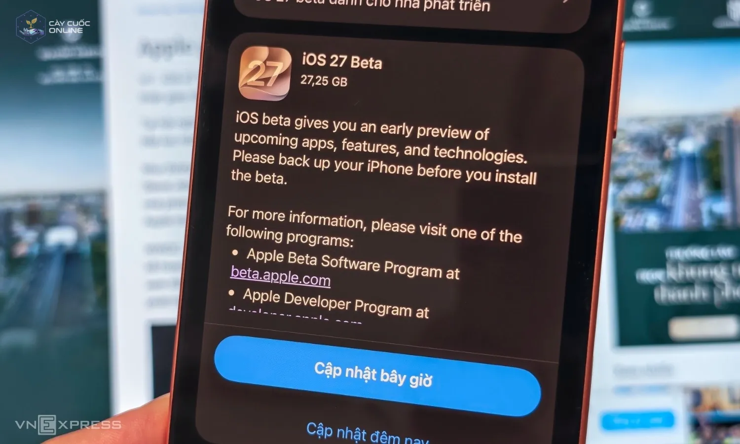 iOS 27 bắt đầu cho tải về bản dùng thử rộng rãi đầu tiên. Ảnh: Tuấn Hưng