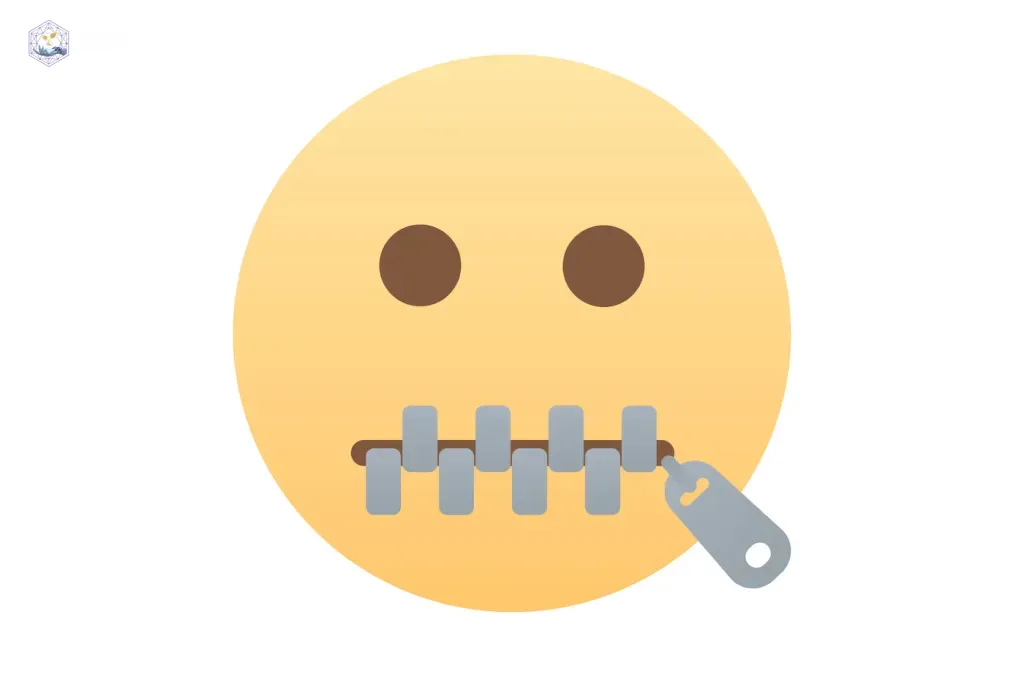 Flat Design Smiley Face with zipped lips